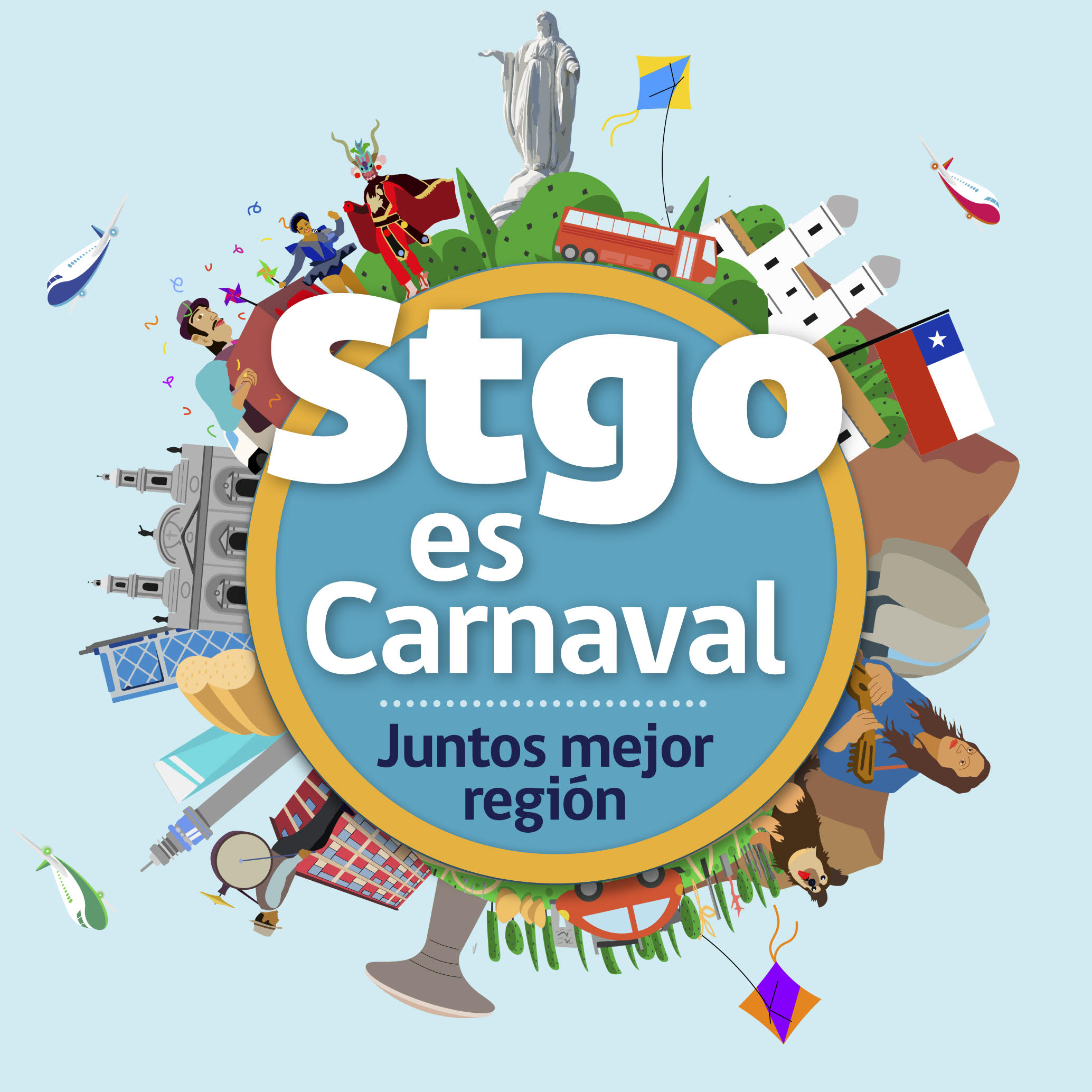 Más de 3 mil personas llenarán de color la segunda versión de Santiago es Carnaval